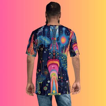 Electric Vibes Abstract Festival T-Shirt for EDM Enthusiasts