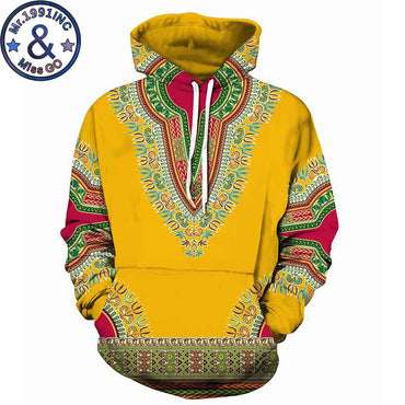 African Print Yellow Hoodie (Men's)
